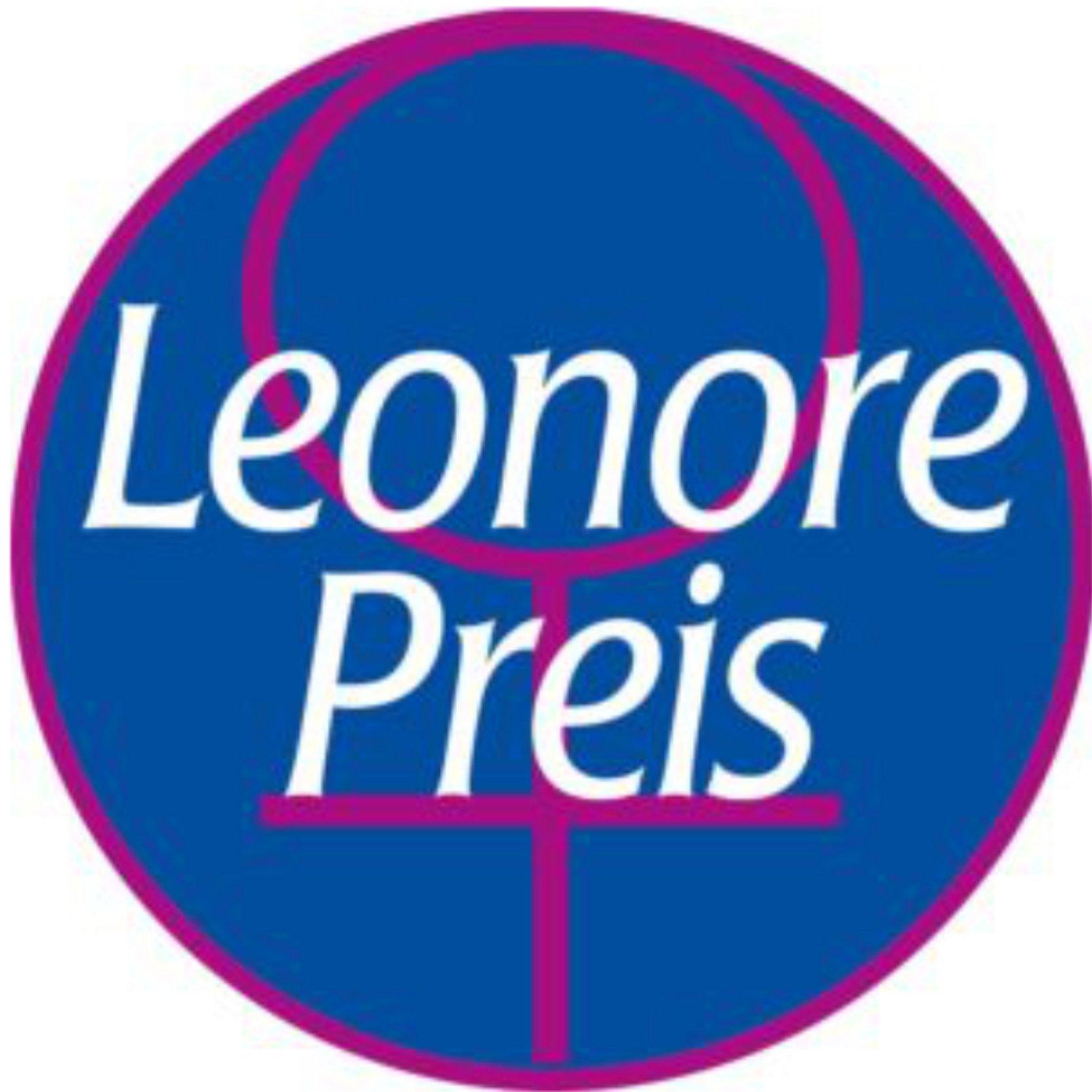 Rundes Logo weiße Schrift auf blauem Hintergrund