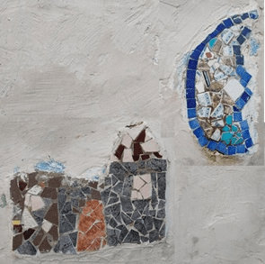 Mosaik im Innenhof des Gemeindehauses