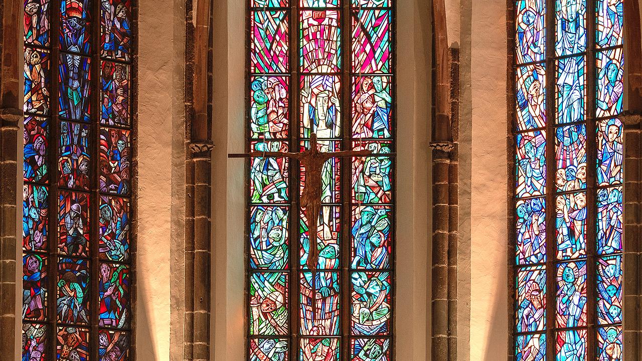 Heiligeistkirche, große Kirchenfenster