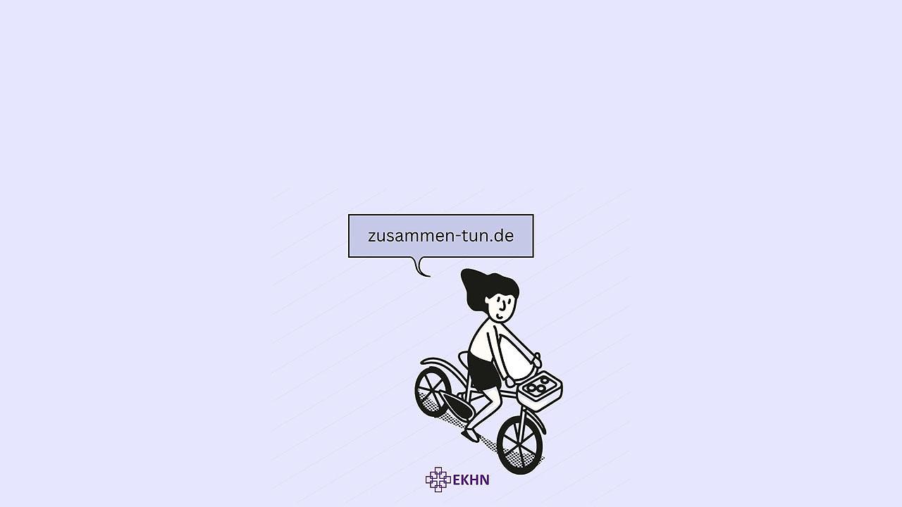 Radtour Einzelne Radfahrerin - Sprechblase mit zusammen-tun.de