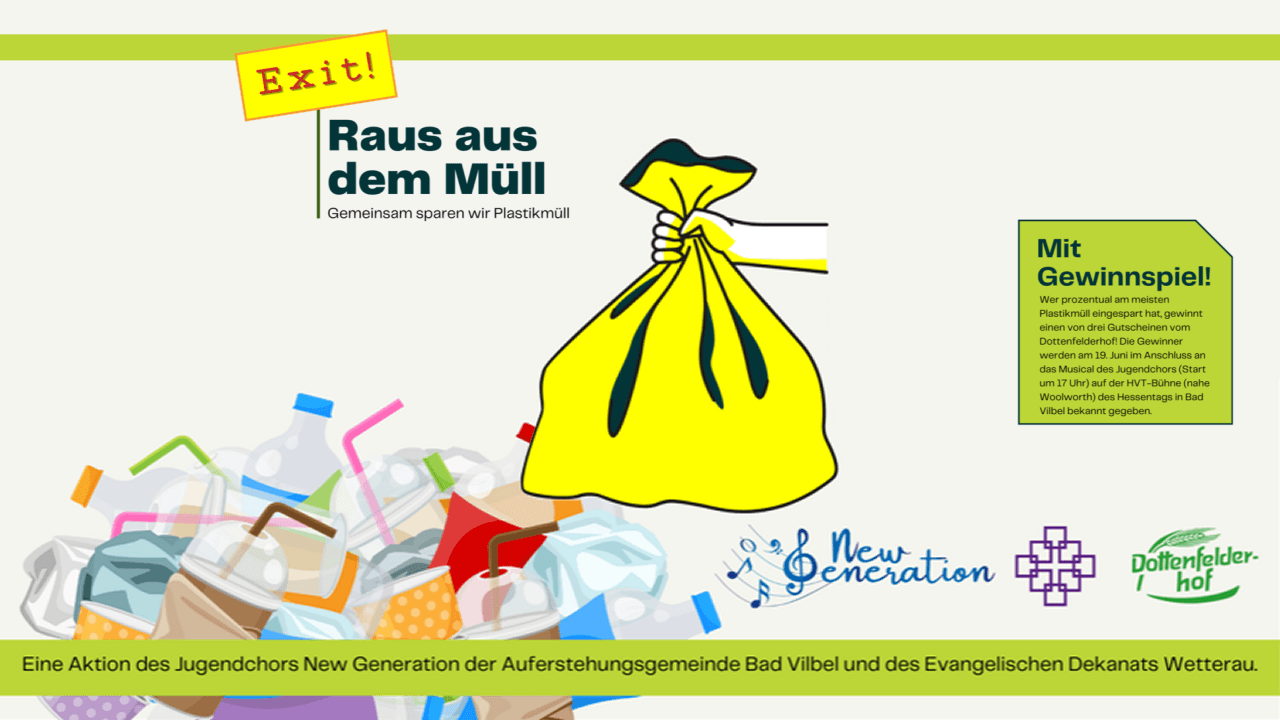Exit – Raus aus dem Müll Zeichnung: Plastikmüll, Sach zum Einsammeln