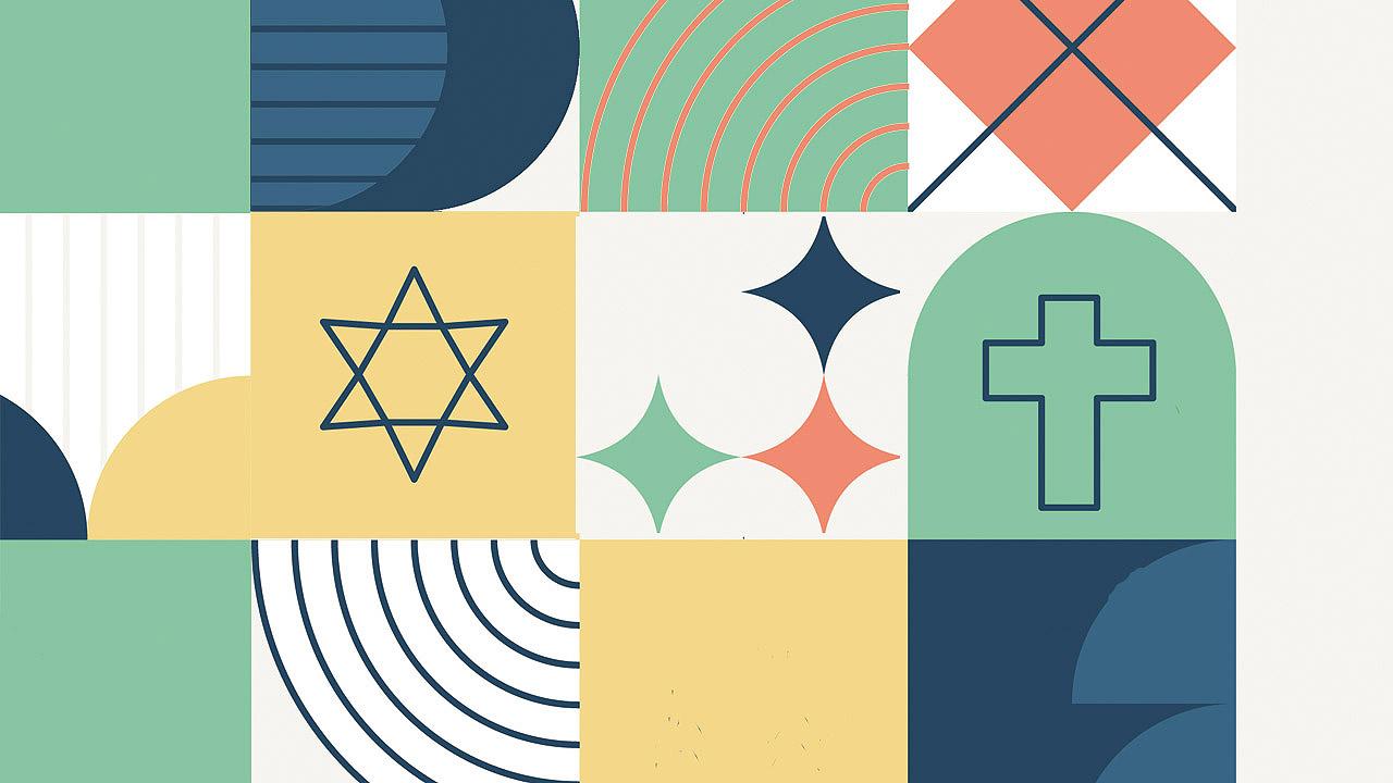 Grafiken mit Kreuz und Davidstern