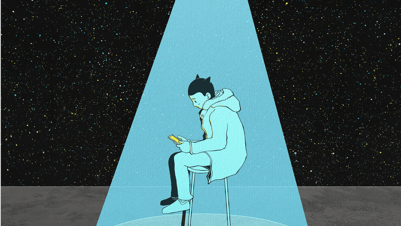 Eine Person im Spotlight