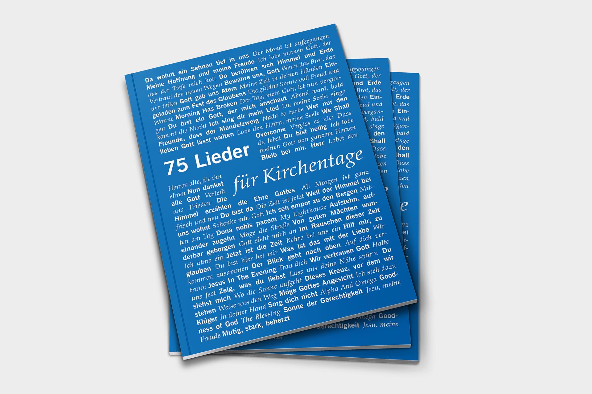 75 Lieder für Kirchentage Bücher liegend