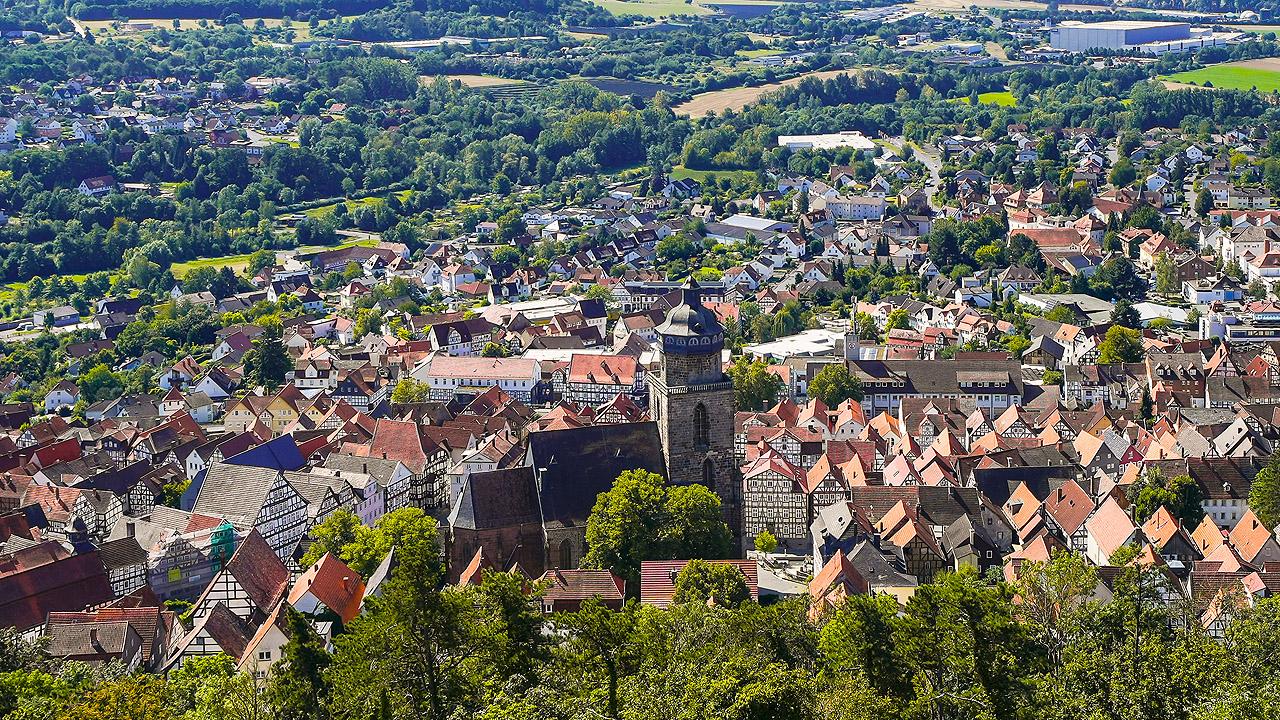 Stadtkirche St. Marien Homberg (Efze) Stadtansicht mit Stadtkirche St. Marien Homberg (Efze)