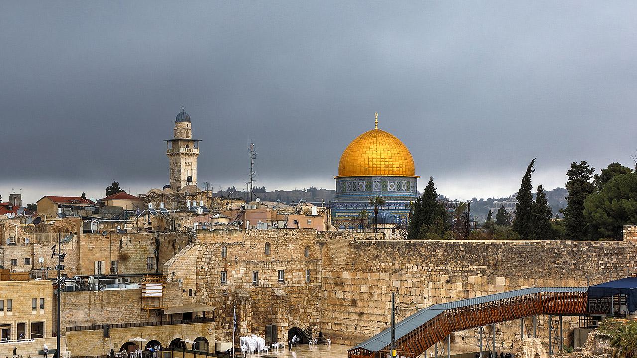 Jerusalem Jerusalem mit Goldkuppel des Felsendoms und Klagemauer