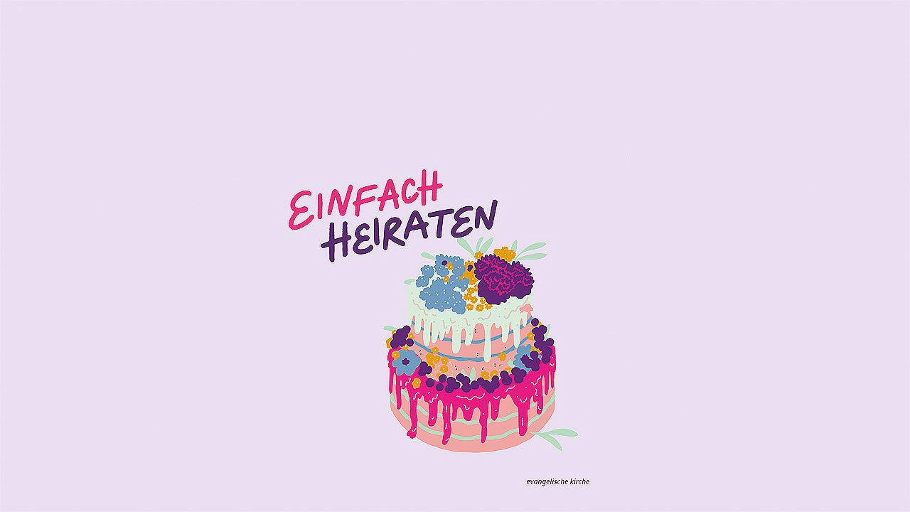 Grafik mit einer bunten Torte