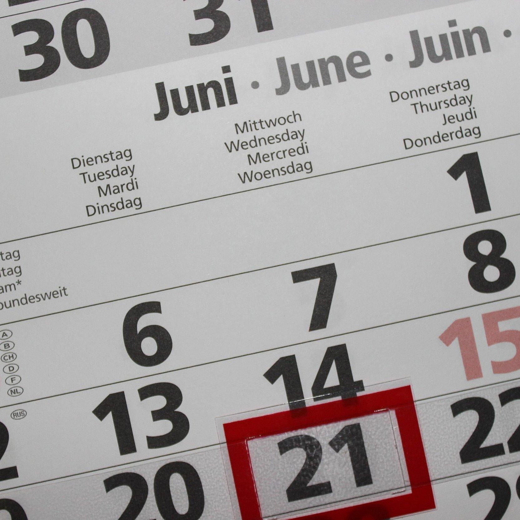 Kalender mit markiertem Datum