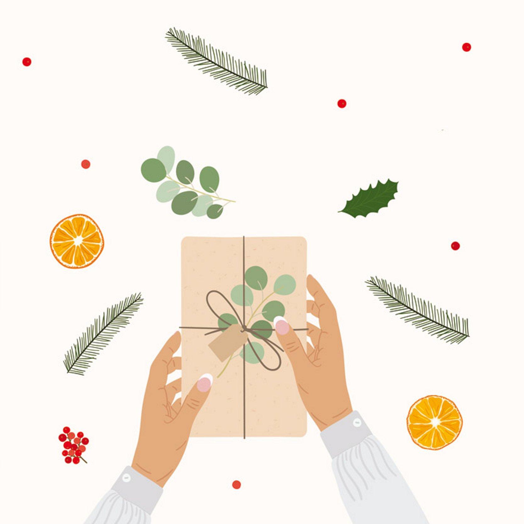 Weihnachtsgeschenk Grafik eines verpackten Weihnachtsgeschenkes