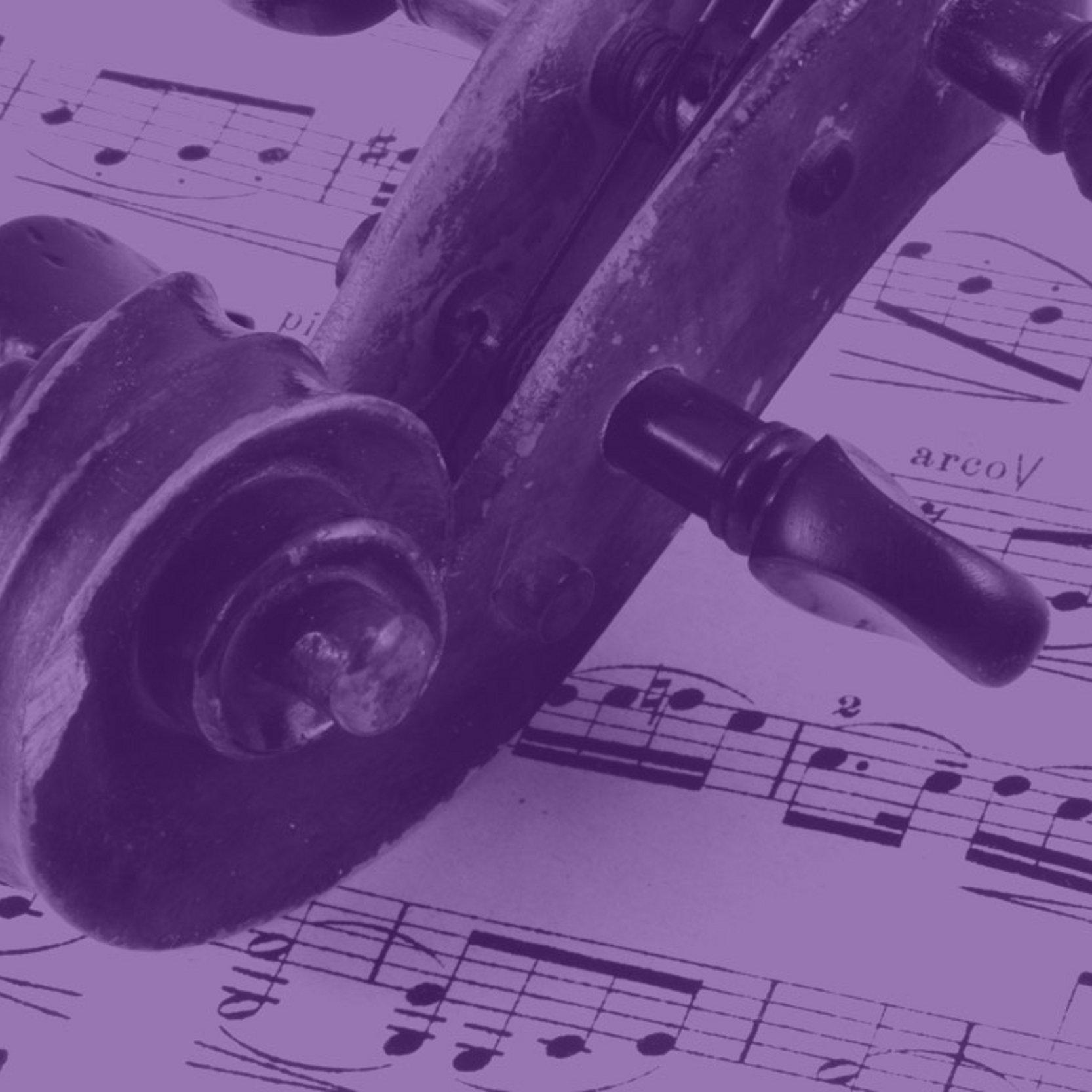 Musik Geigenkopf auf Noten