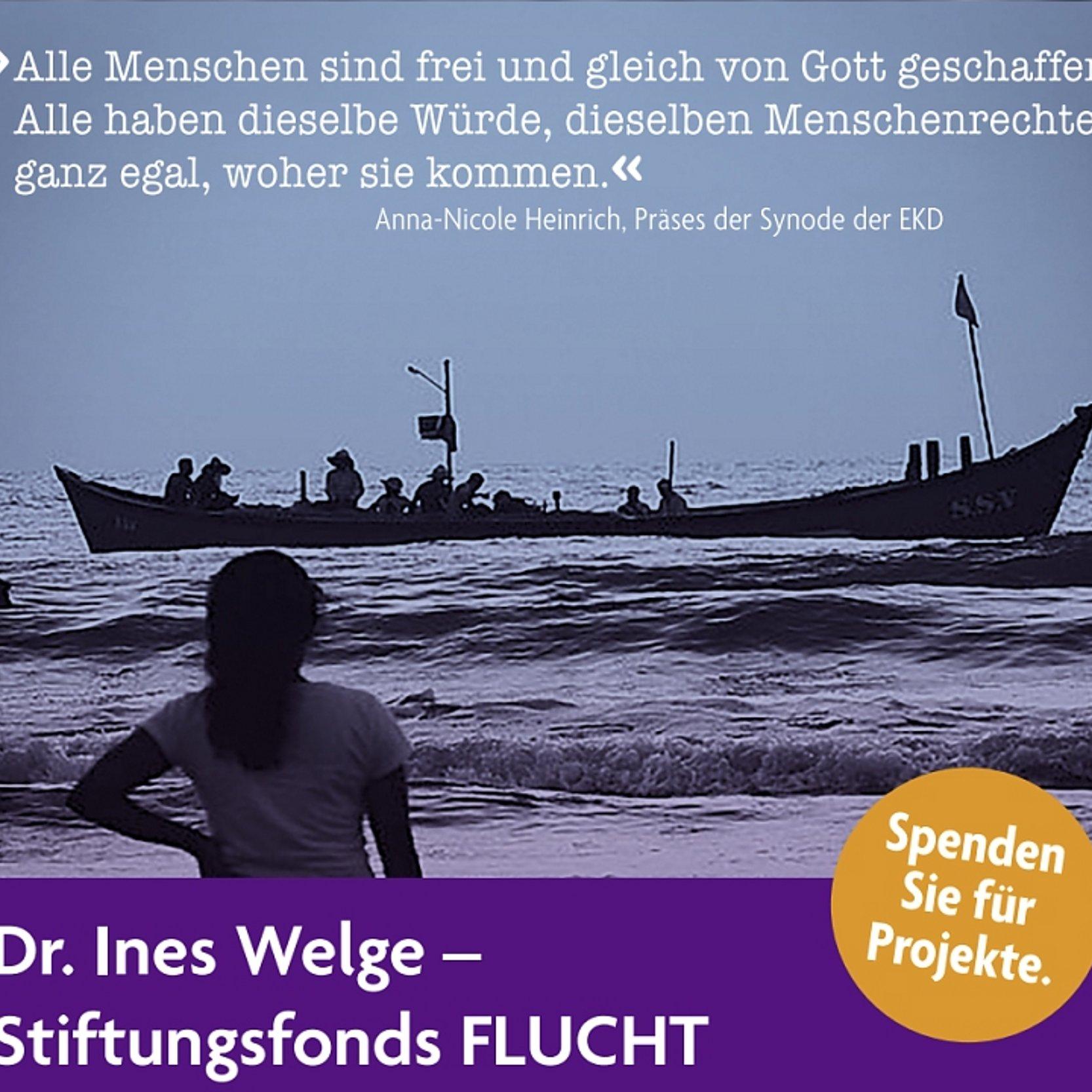 Stiftungsfond FLUCHT Menschen auf einem Flüchtlingsboot