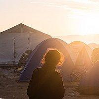Flüchtlinge Flüchtlinge im Flüchtlingslager an der Grenze zwischen Griechenland und Nordmazedonien