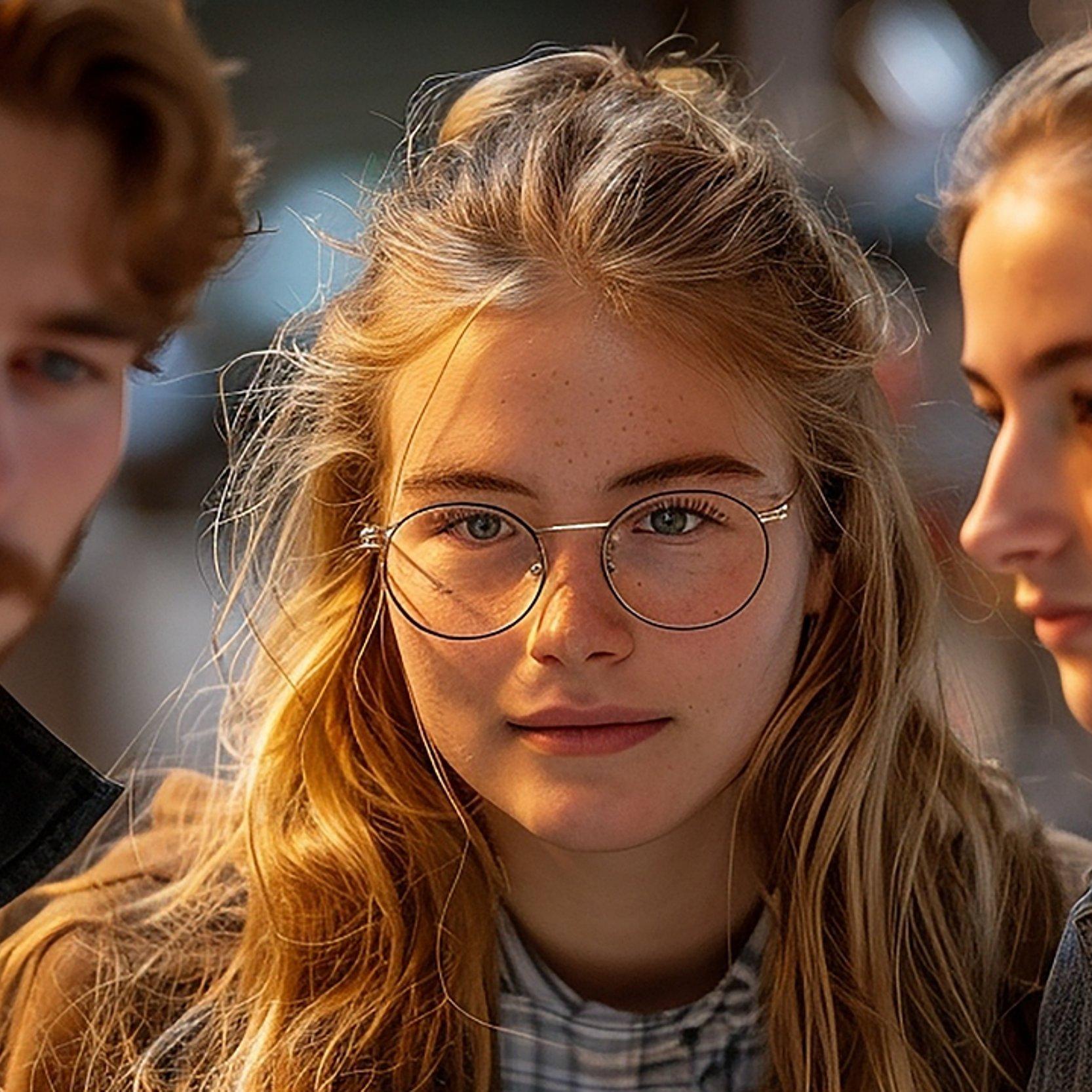 Drei Jugendliche KI-generiert Ein Junger Mann und zwei junge Frauen