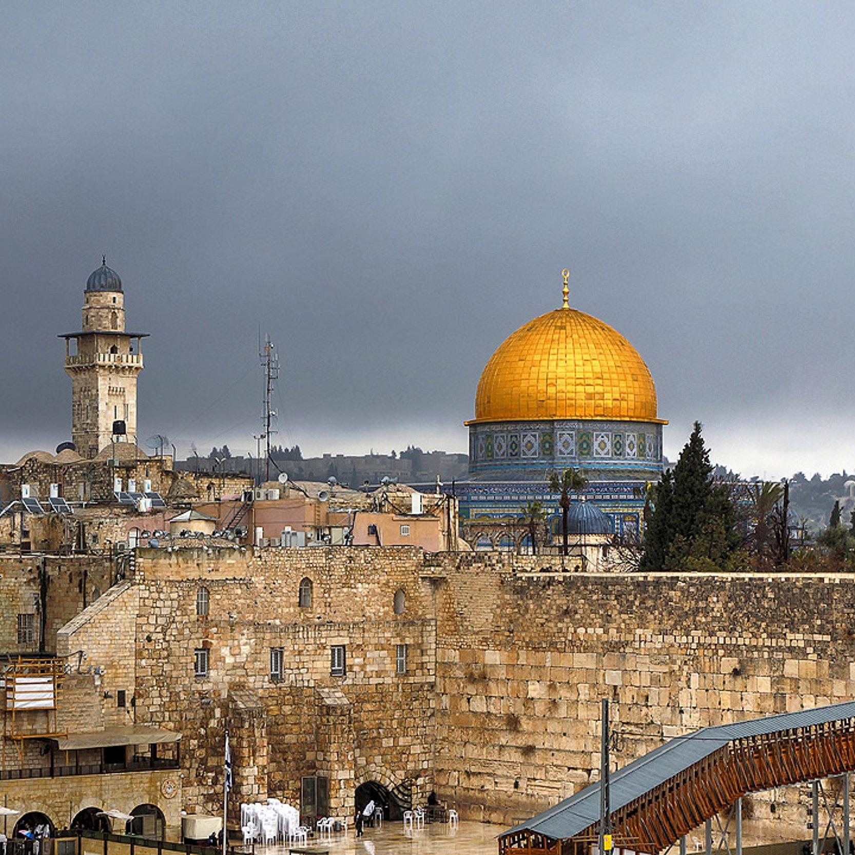 Jerusalem Jerusalem mit Goldkuppel des Felsendoms und Klagemauer