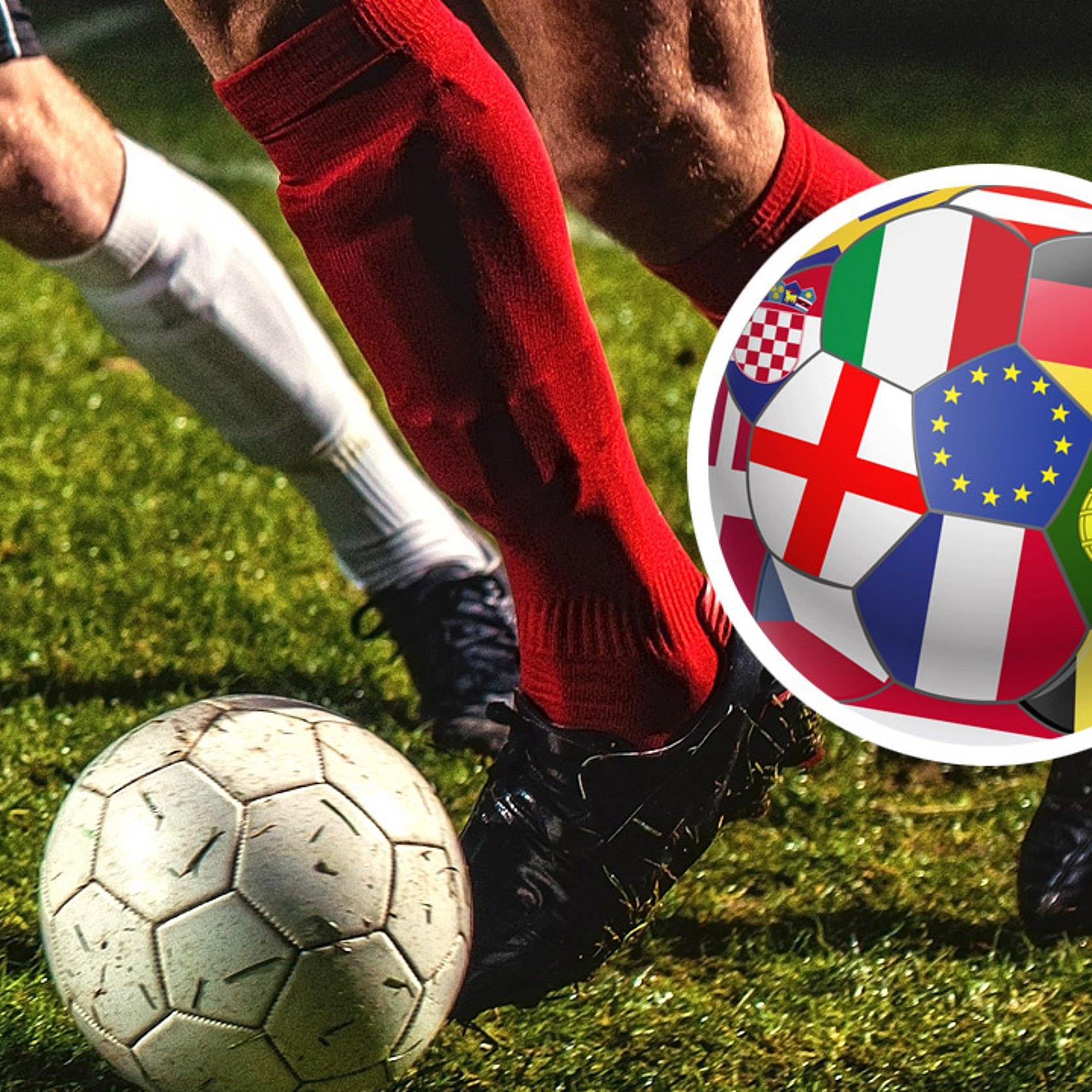 Fußball Fußballbeine mit Ball