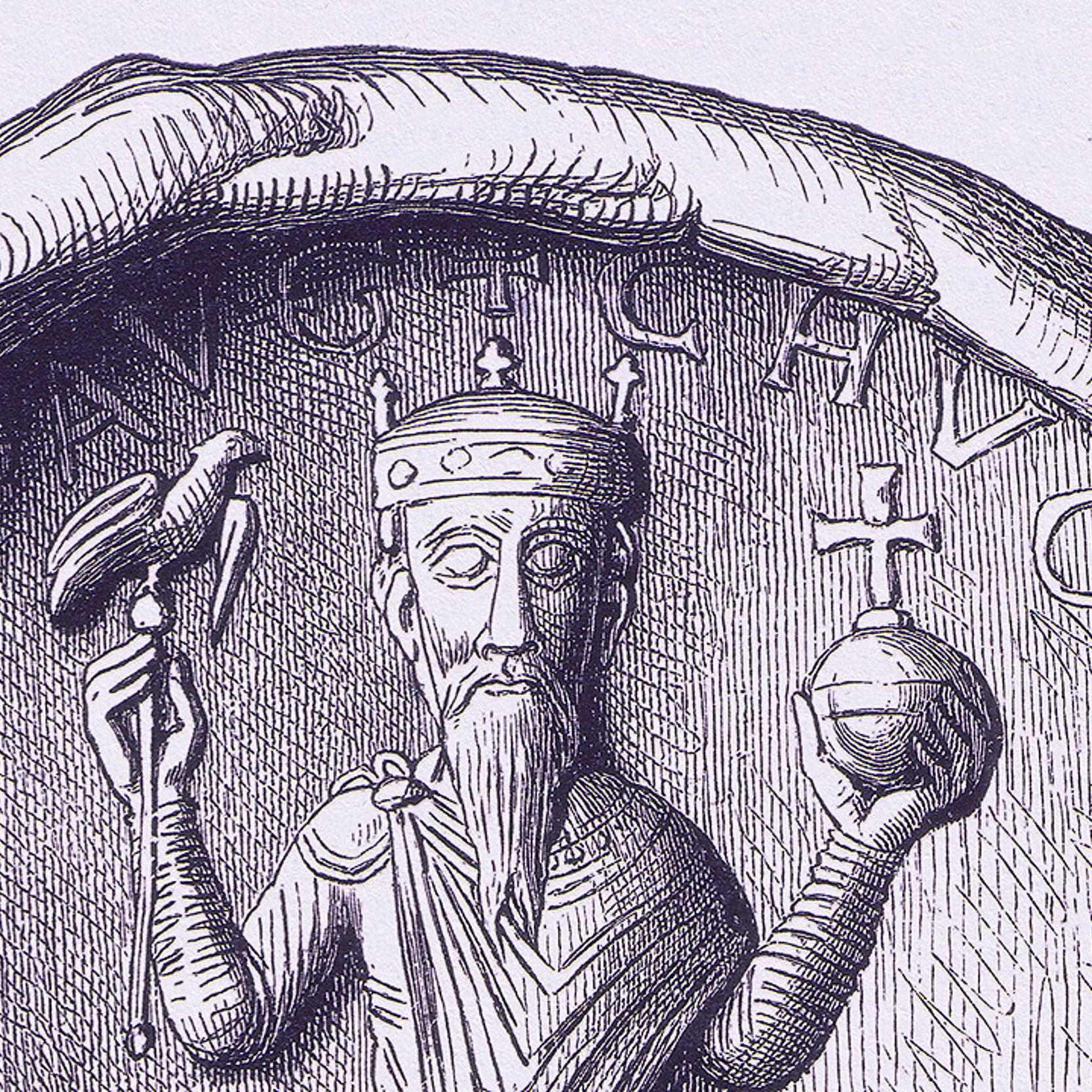 Gezeichnetes Siegel mit einem Kaiser