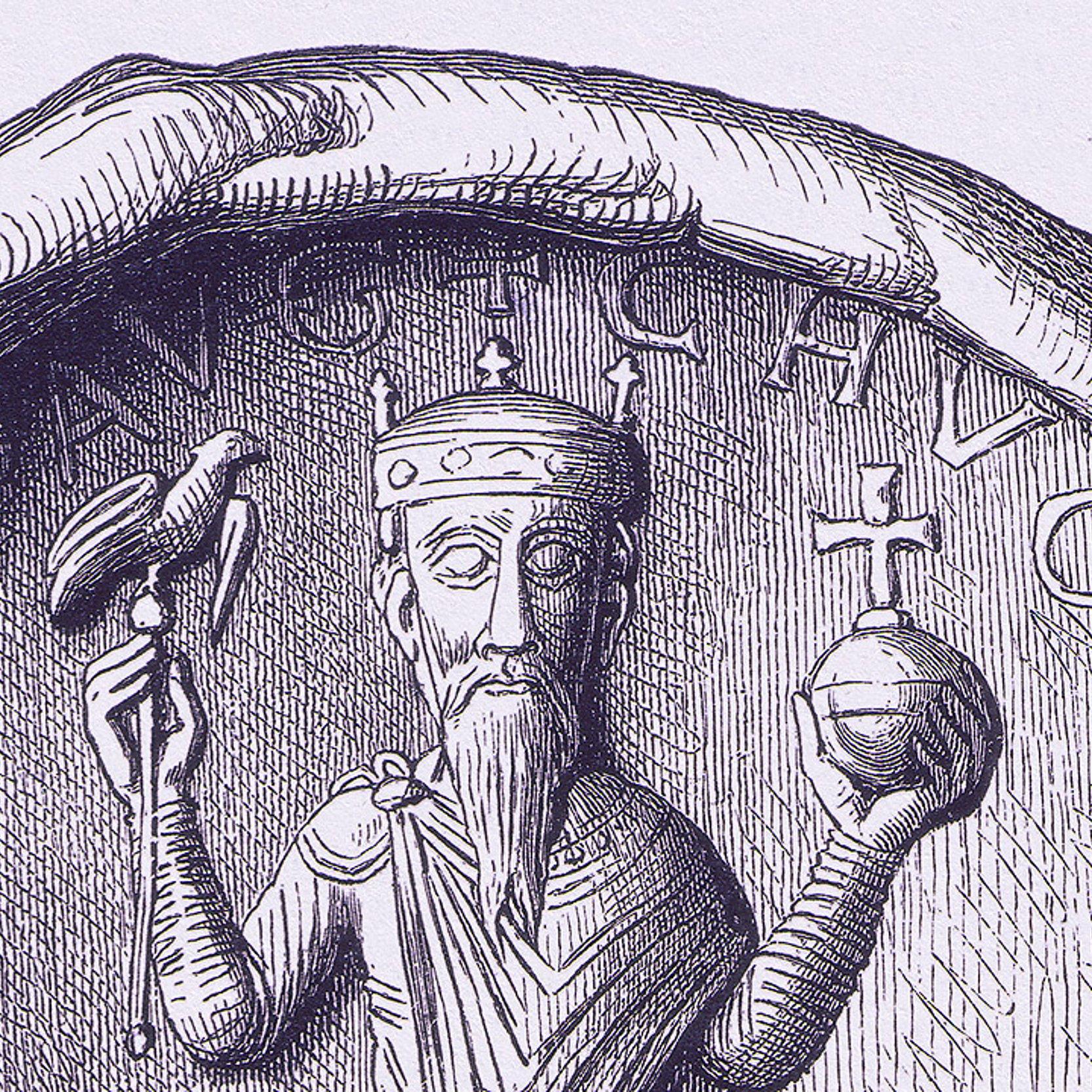 Konrad II. Gezeichnetes Siegel mit einem Kaiser