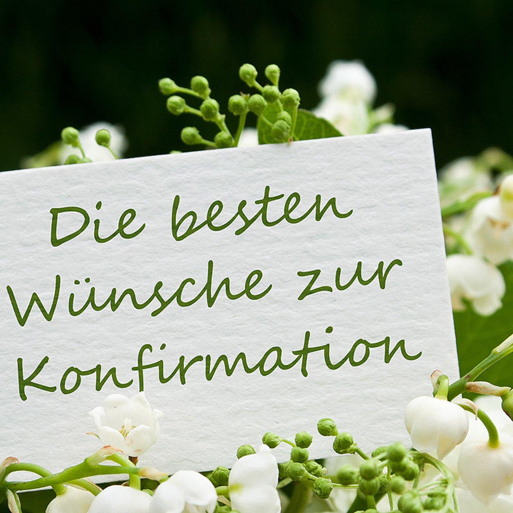Glückwünsche zur Konfirmation Glückwunschkarte zur Konfirmation im Blumenstrauß