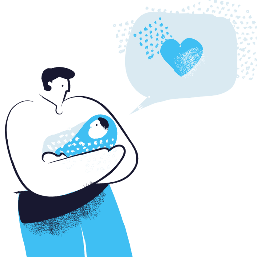 Mann mit Baby Mann mit Baby