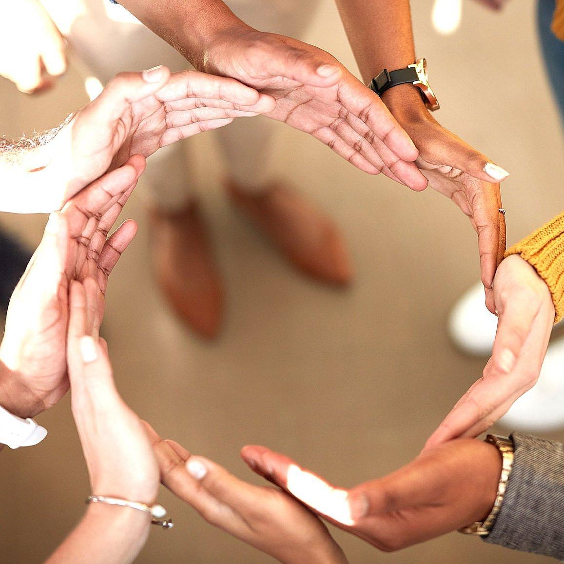 Gemeinschaft Hände bilde einen Kreis