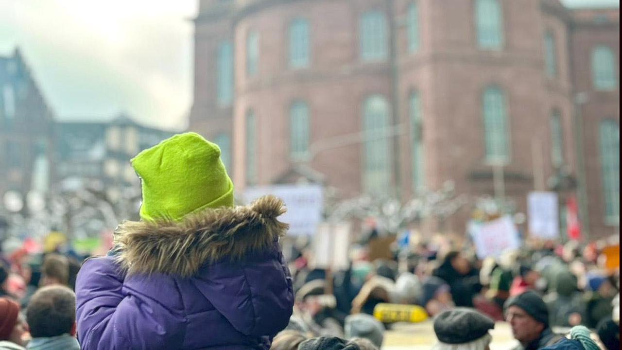 Demo Menschenmenge vor der Paulskirche