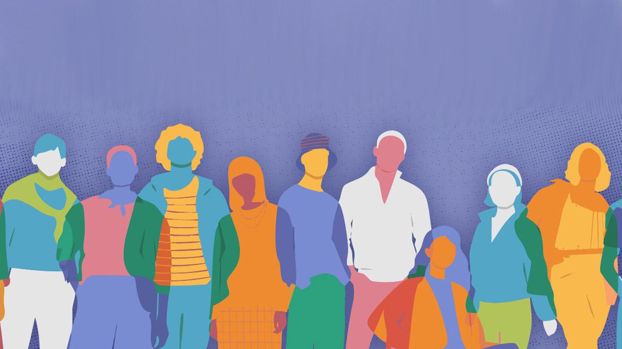 Farbige Silhouetten von Menschen