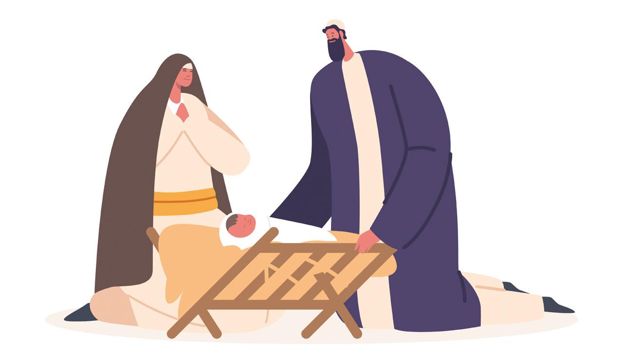 Jesu Geburt Maria und Josef mit dem Jesuskind