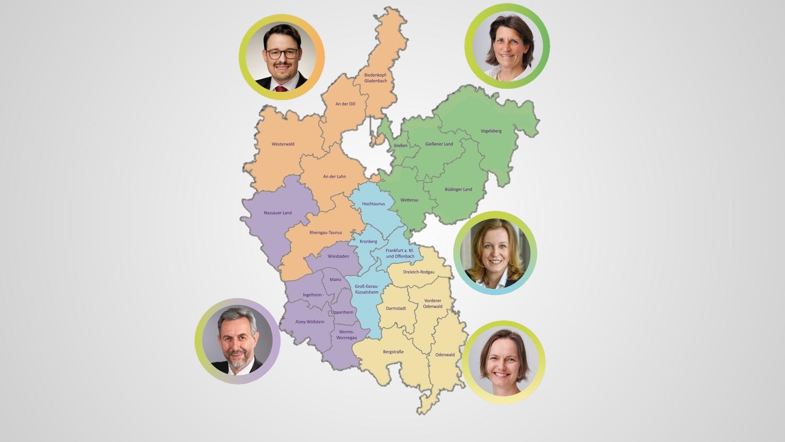 Landkarte mit Portraits