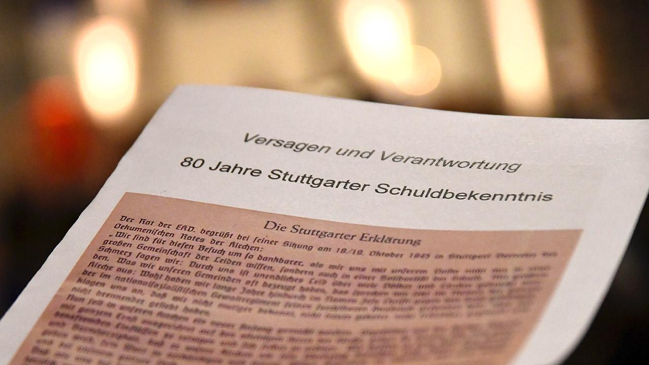 Stuttgarter Schuldbekenntnis Papier mit Stuttgarter Schuldbekenntnis