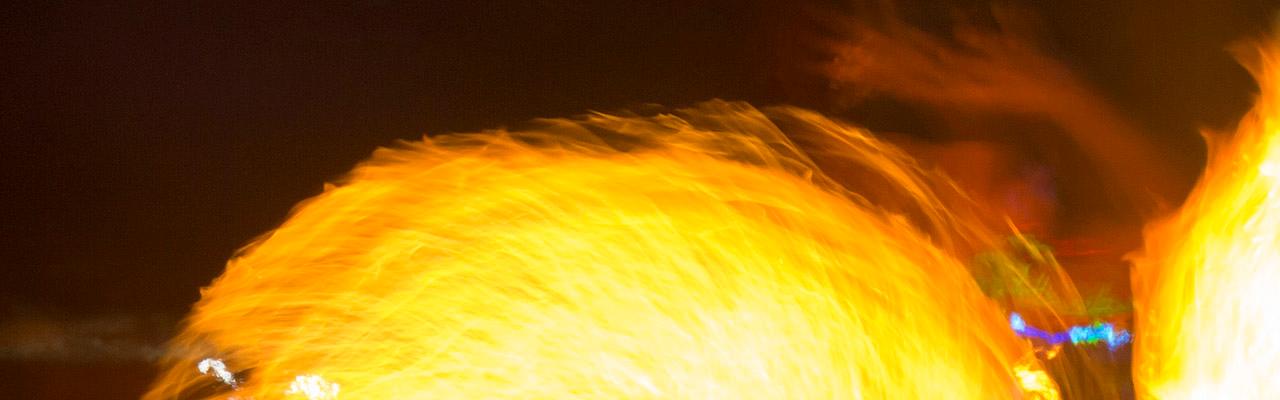 Feuerrad Ausschnitt aus einem Feuerkreis, Symbolbild