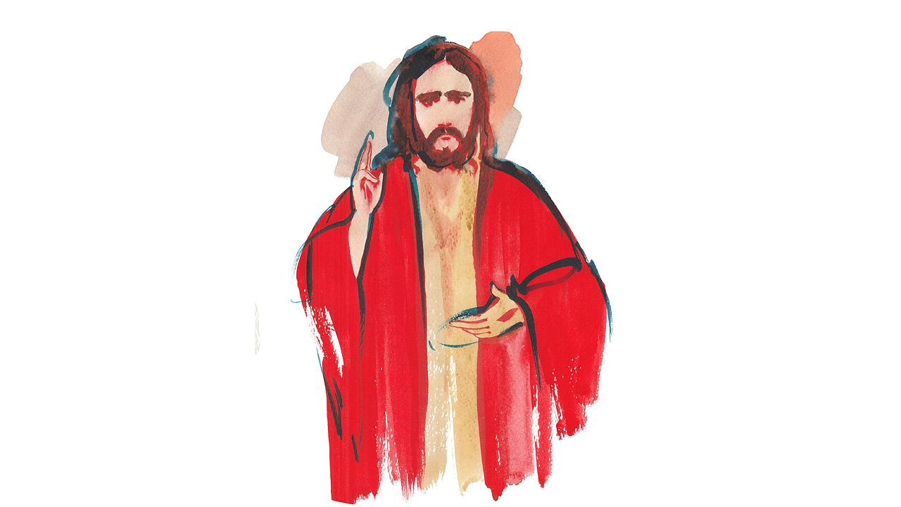 Gezeichneter Jesus mit segnender Geste
