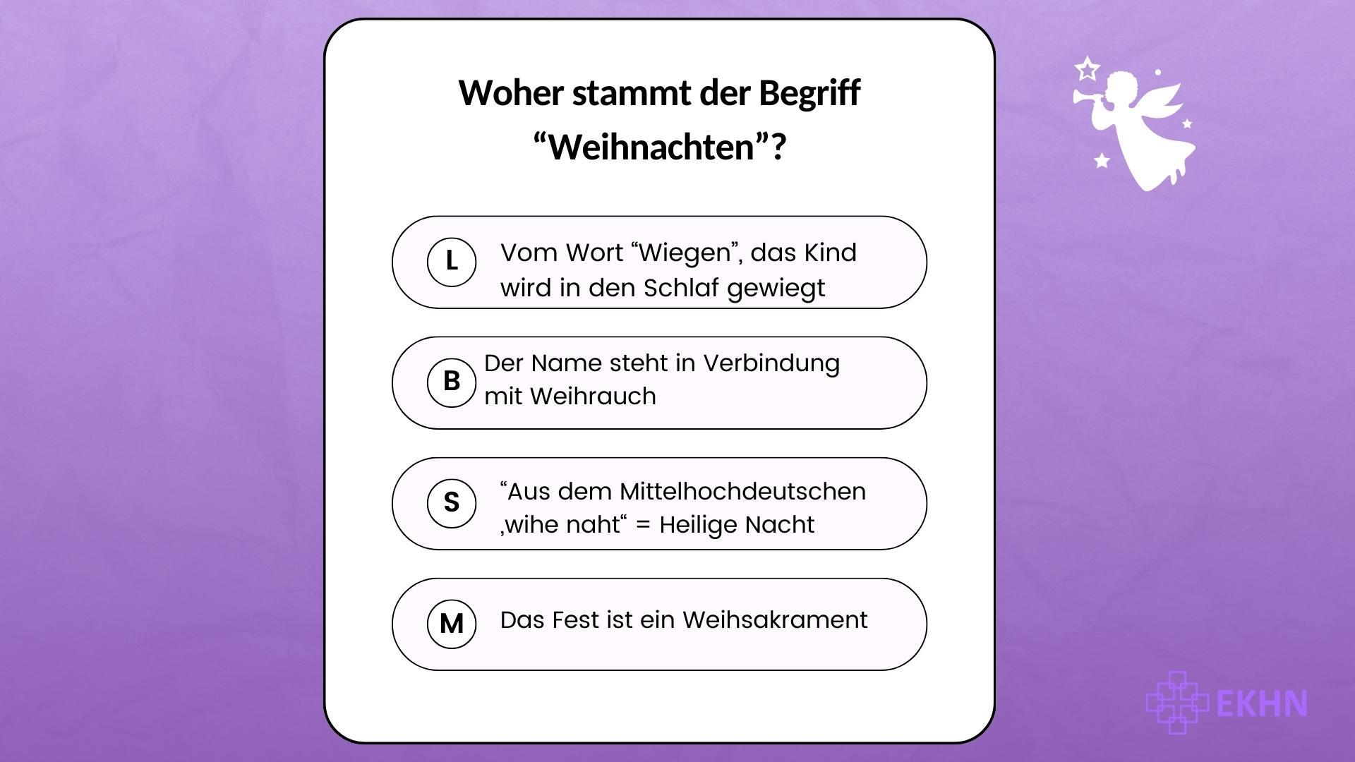 Weihnachtsquiz Woher stammt der Begriff "Weihnachten"?