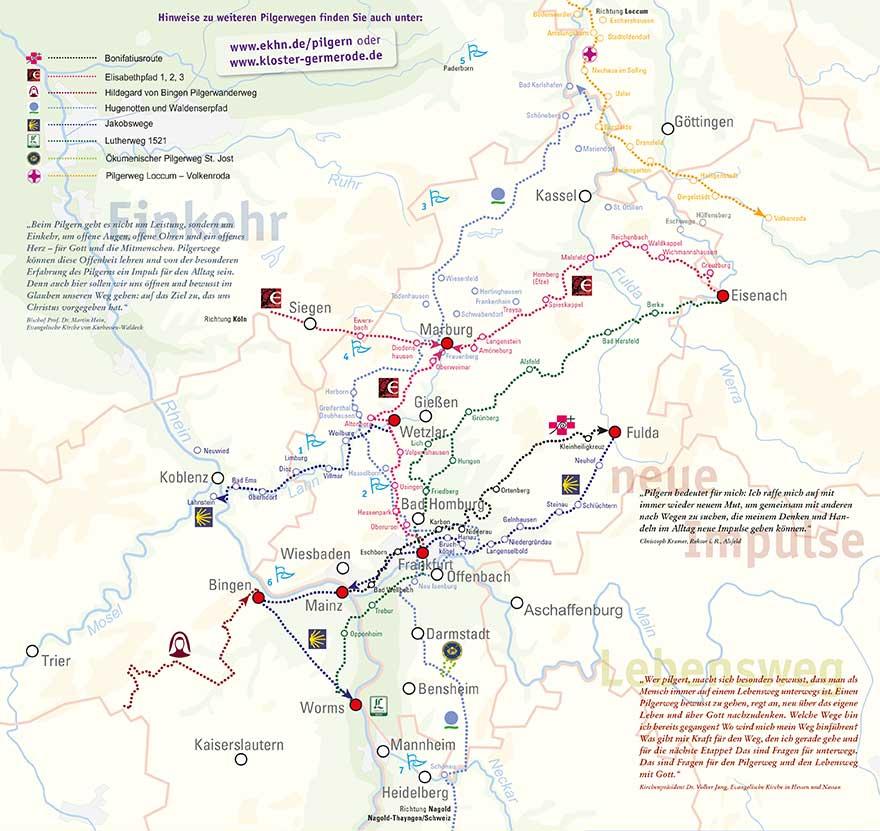 Pilgerkarte von Hessen