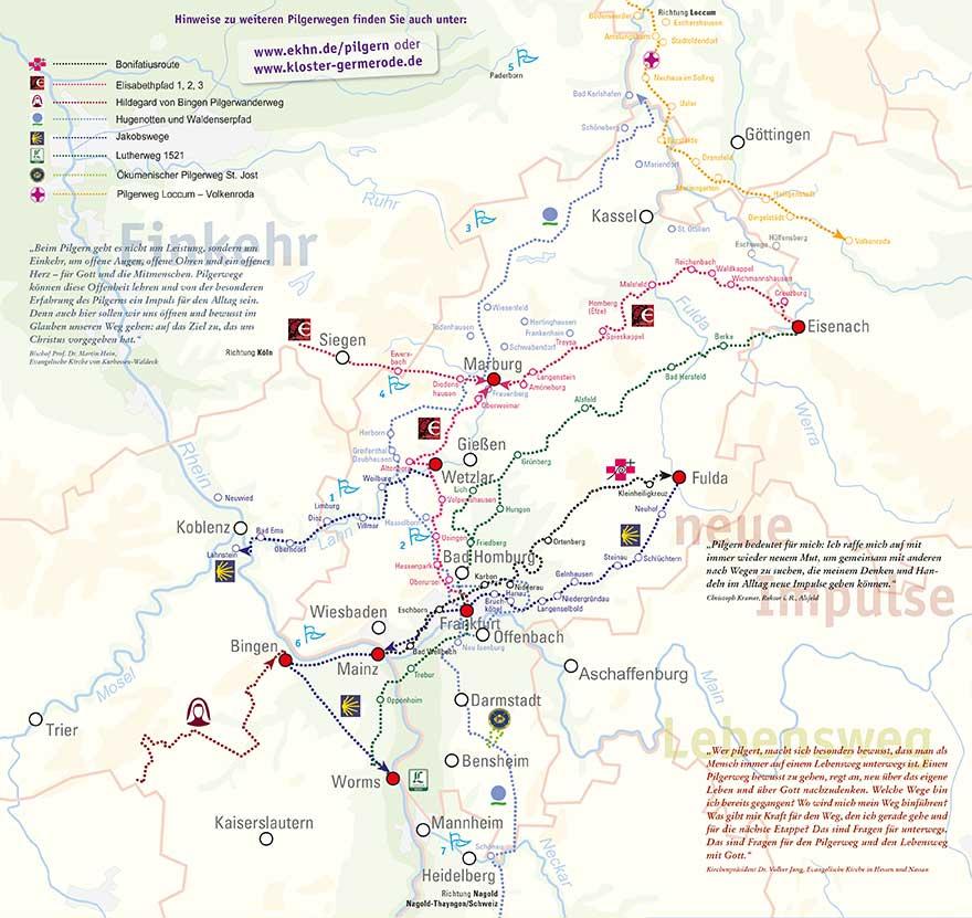 Pilgerkarte Pilgerkarte von Hessen