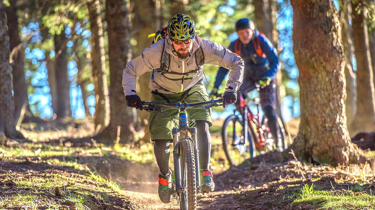 Männer beim Mountainbiken