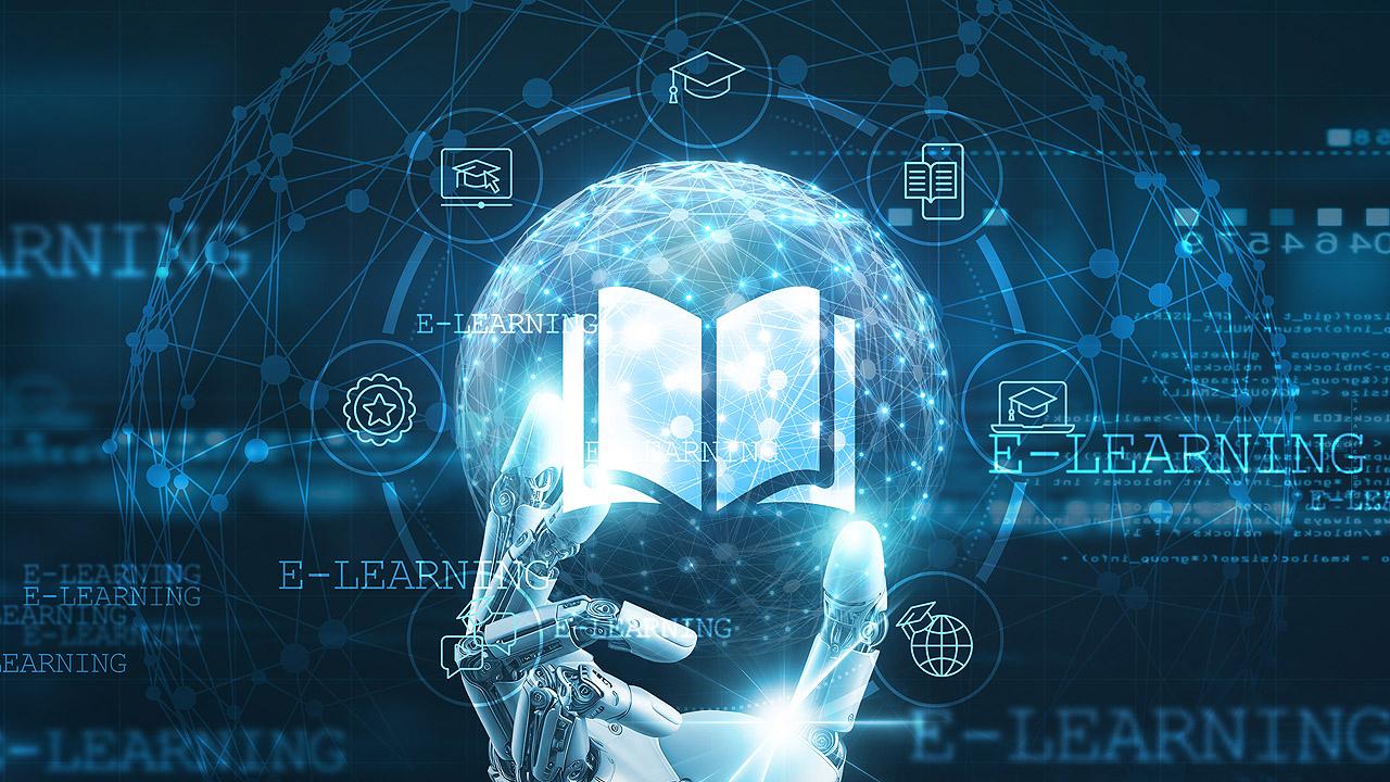 Grafik über künstliche Intelligenz, in der Mitte ein Buch