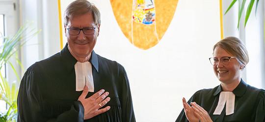 Doppelportrait mit Dekanin Sonja Mattes