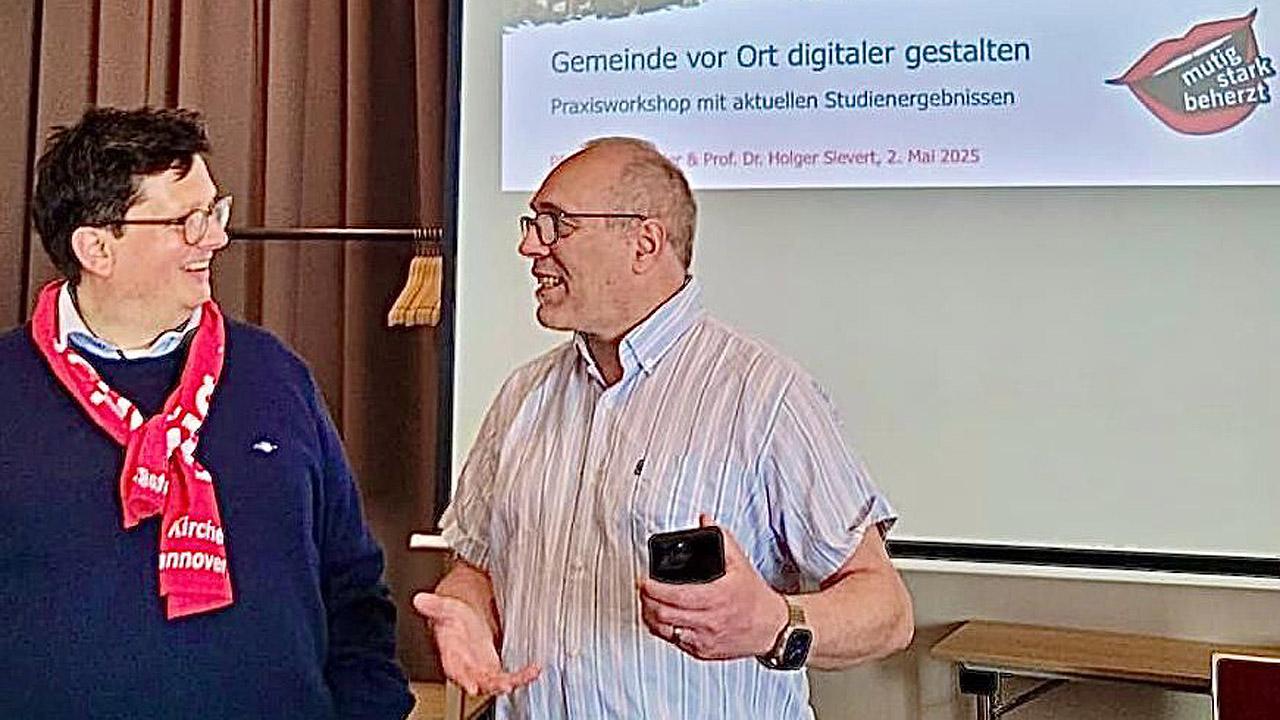 Prof. Dr. Holger Sievert und Social-Media-Pfarrer Lutz Neumeier  Prof. Dr. Holger Sievert und Social-Media-Pfarrer Lutz Neumeier