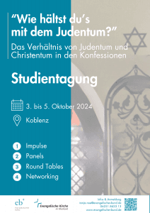 Plakat für die Studientagung mit Angaben zu Inhalten, Datum, Ort