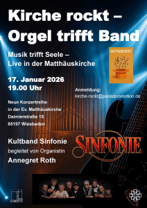 Plakat zum Konzert Kirche rockt - Orgel trifft Band